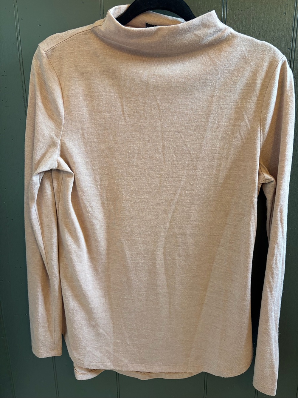 Ann Taylor Beige Long Sleeve Mock Neck Top